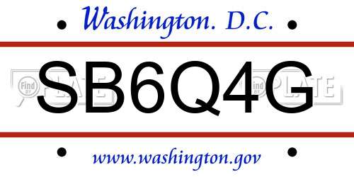 SB6Q4G District Of Columbia License Plate