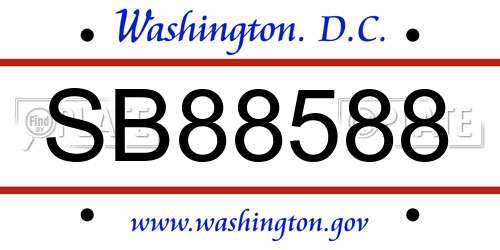 SB88588 District Of Columbia License Plate