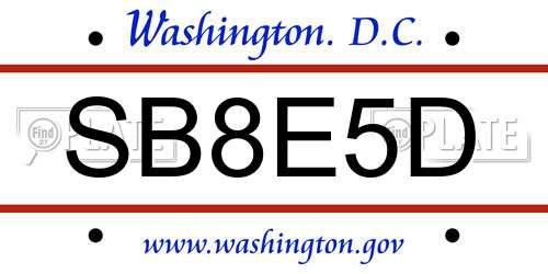 SB8E5D District Of Columbia License Plate
