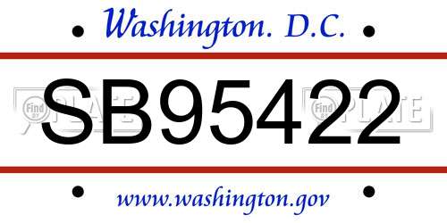 SB95422 District Of Columbia License Plate