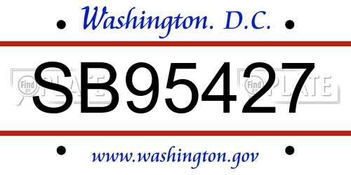 SB95427 District Of Columbia License Plate