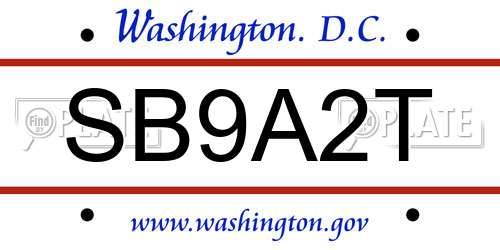 SB9A2T District Of Columbia License Plate