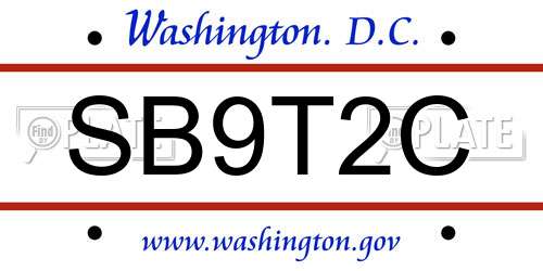 SB9T2C District Of Columbia License Plate