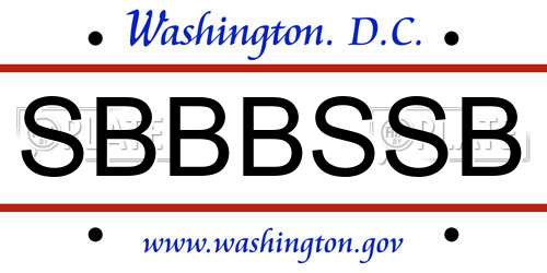 SBBBSSB District Of Columbia License Plate
