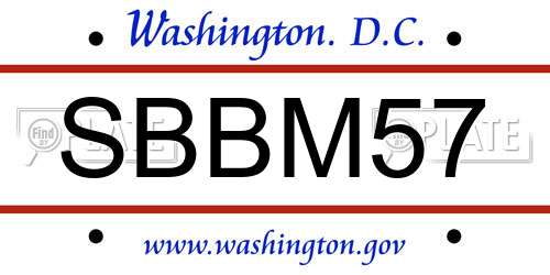 SBBM57 District Of Columbia License Plate