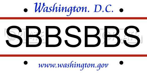 SBBSBBS District Of Columbia License Plate