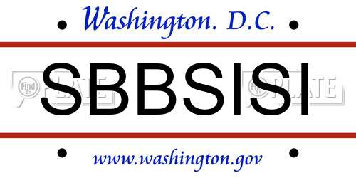 SBBSISI District Of Columbia License Plate
