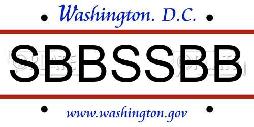 SBBSSBB District Of Columbia License Plate