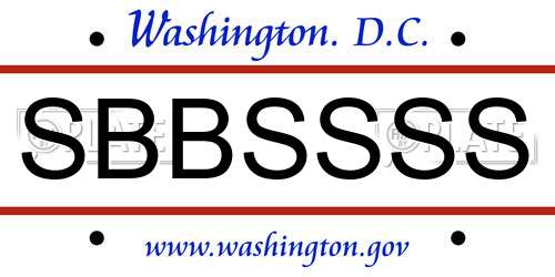 SBBSSSS District Of Columbia License Plate