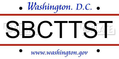 SBCTTST District Of Columbia License Plate