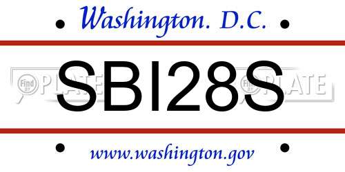 SBI28S District Of Columbia License Plate