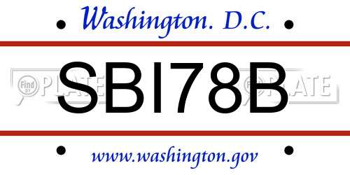SBI78B District Of Columbia License Plate