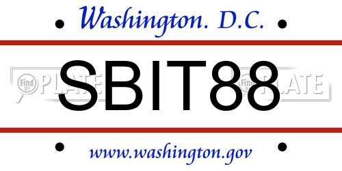SBIT88 District Of Columbia License Plate