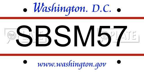 SBSM57 District Of Columbia License Plate