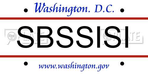 SBSSISI District Of Columbia License Plate