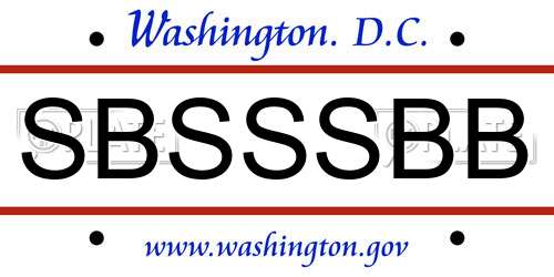 SBSSSBB District Of Columbia License Plate