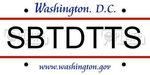 SBTDTTS District Of Columbia License Plate