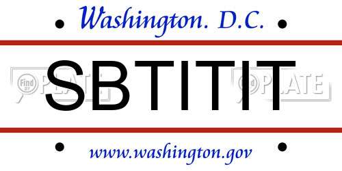 SBTITIT District Of Columbia License Plate
