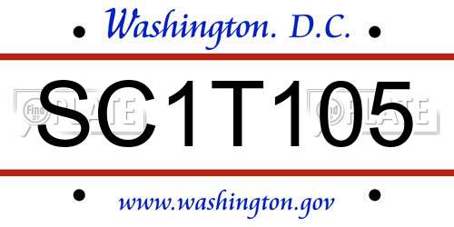 SC1T105 District Of Columbia License Plate