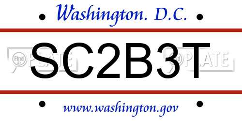 SC2B3T District Of Columbia License Plate