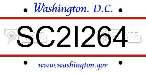 SC2I264 District Of Columbia License Plate
