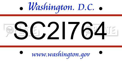 SC2I764 District Of Columbia License Plate
