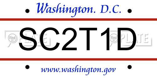 SC2T1D District Of Columbia License Plate