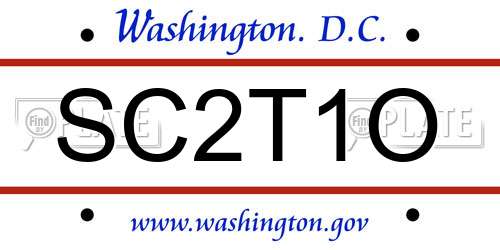SC2T1O District Of Columbia License Plate