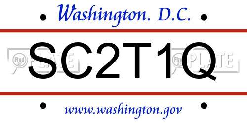 SC2T1Q District Of Columbia License Plate