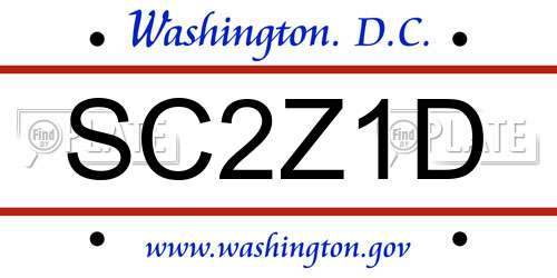 SC2Z1D District Of Columbia License Plate