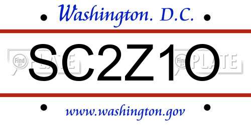 SC2Z1O District Of Columbia License Plate