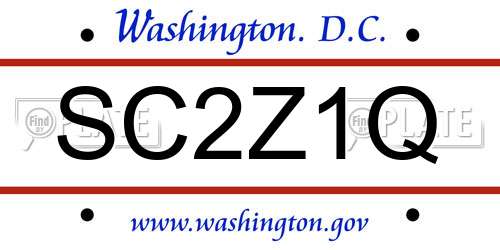SC2Z1Q District Of Columbia License Plate