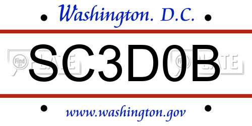 SC3D0B District Of Columbia License Plate