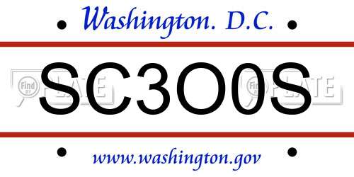 SC3O0S District Of Columbia License Plate