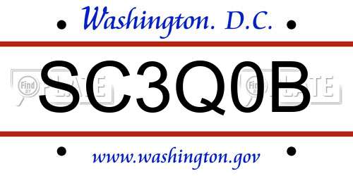 SC3Q0B District Of Columbia License Plate