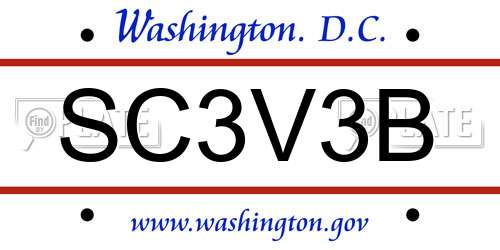 SC3V3B District Of Columbia License Plate