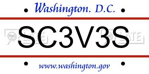 SC3V3S District Of Columbia License Plate