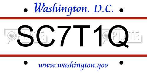 SC7T1Q District Of Columbia License Plate