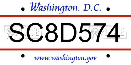 SC8D574 District Of Columbia License Plate