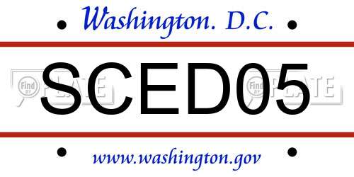 SCED05 District Of Columbia License Plate