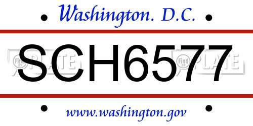 SCH6577 District Of Columbia License Plate