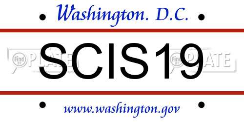 SCIS19 District Of Columbia License Plate