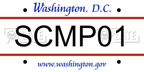 SCMP01 District Of Columbia License Plate