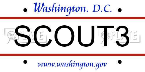 SCOUT3 District Of Columbia License Plate