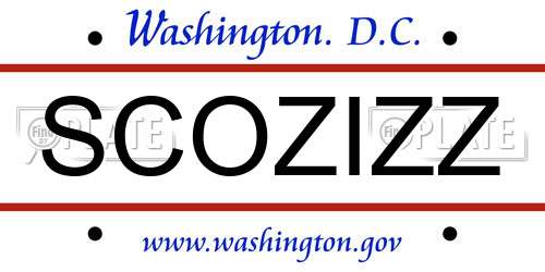 SCOZIZZ District Of Columbia License Plate