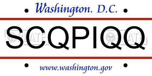 SCQPIQQ District Of Columbia License Plate