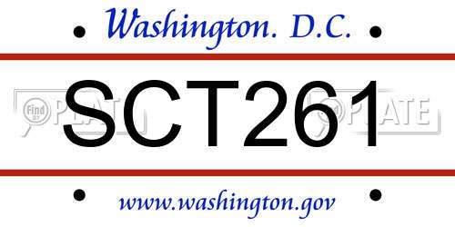 SCT261 District Of Columbia License Plate