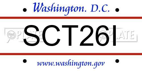 SCT26I District Of Columbia License Plate