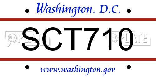 SCT710 District Of Columbia License Plate