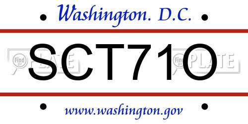 SCT71O District Of Columbia License Plate